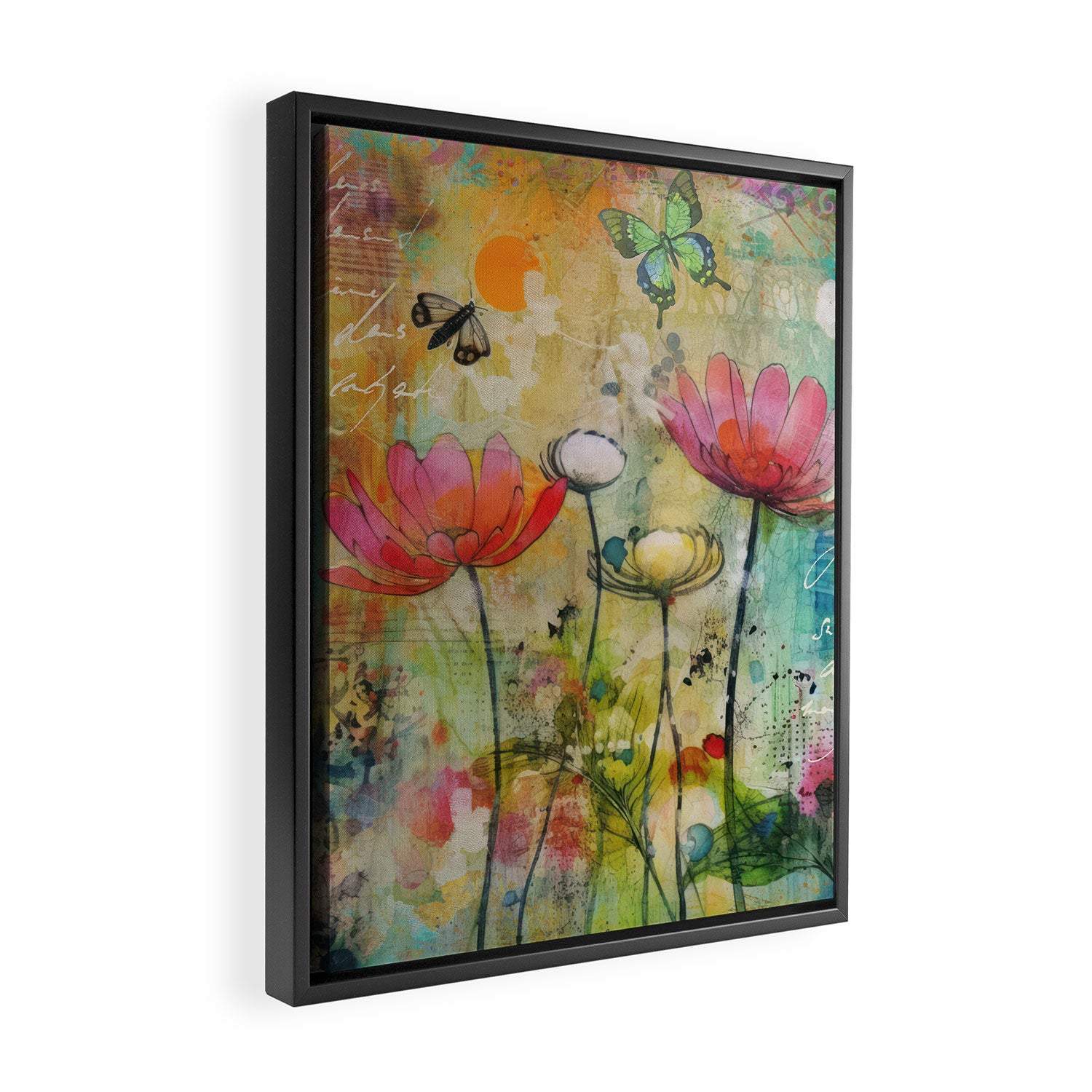 Wildflower Late Summer Botanical Art Framed Canvas Print Gallery Image 2