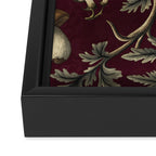 William Morris Style Forest Tales Cabincore Pattern Burgundy Red Framed Canvas Print Gallery Image 3