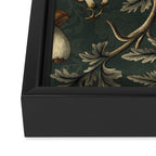William Morris Style Forest Tales Cabincore Pattern Green Framed Canvas Print Gallery Image 3