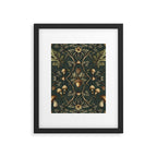 William Morris Style Forest Tales Cabincore Pattern Green Framed Art Print Gallery Image 6