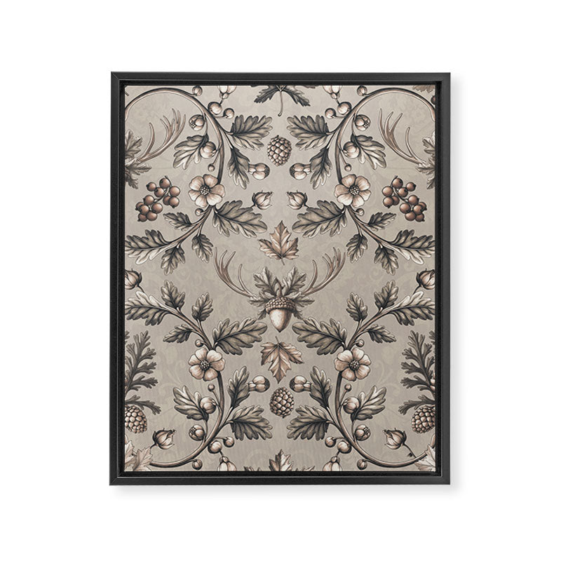 William Morris Woodland Nostalgia Beige Framed Canvas Print Gallery Image 6