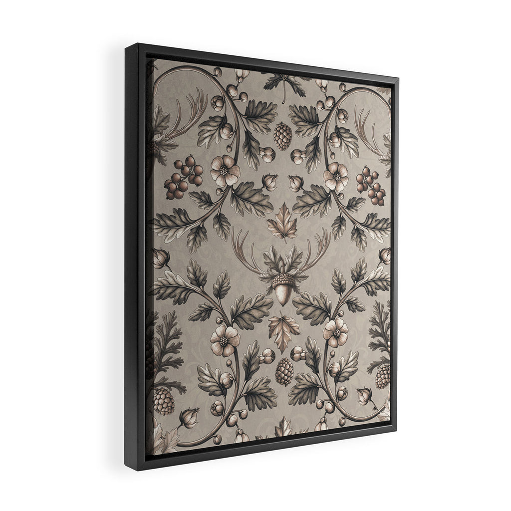 William Morris Woodland Nostalgia Beige Framed Canvas Print Gallery Image 2