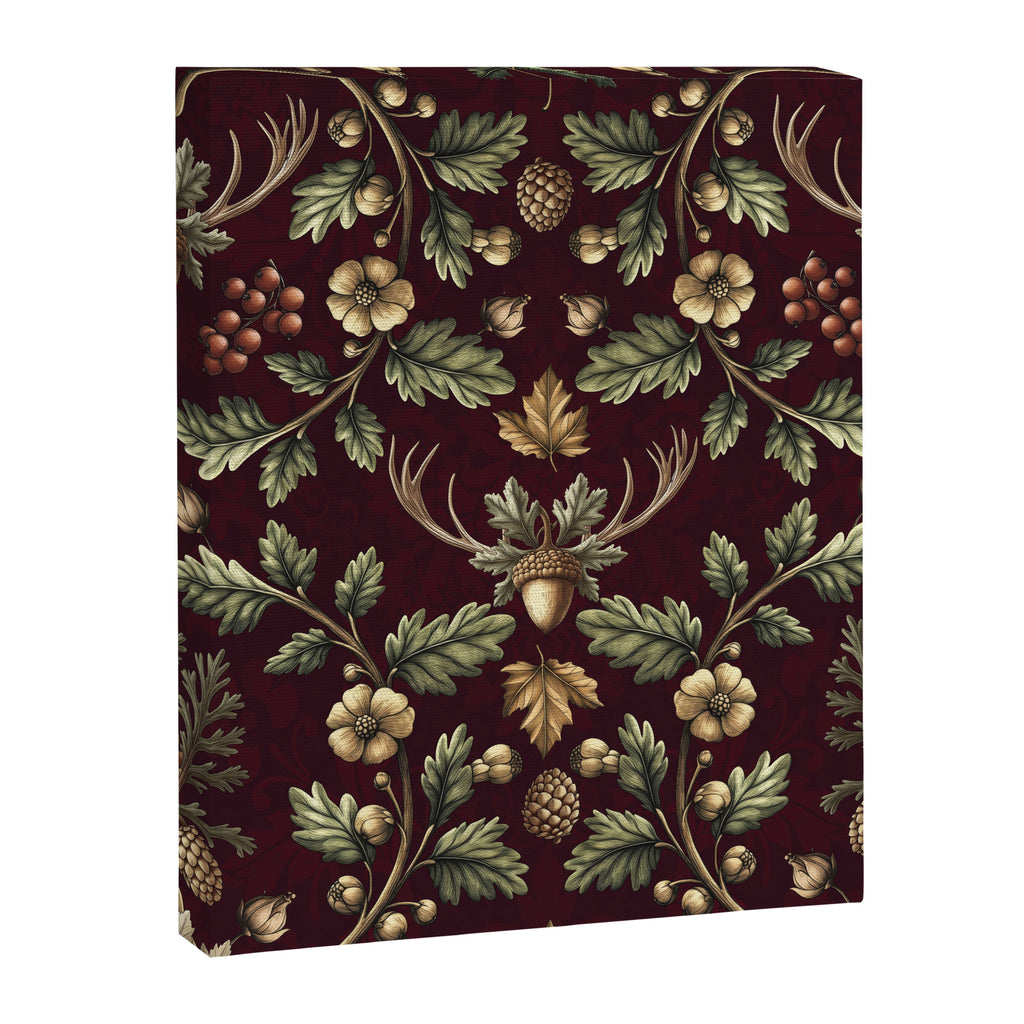 William Morris Woodland Nostalgia Burgundy Red Canvas Print Gallery Image 6