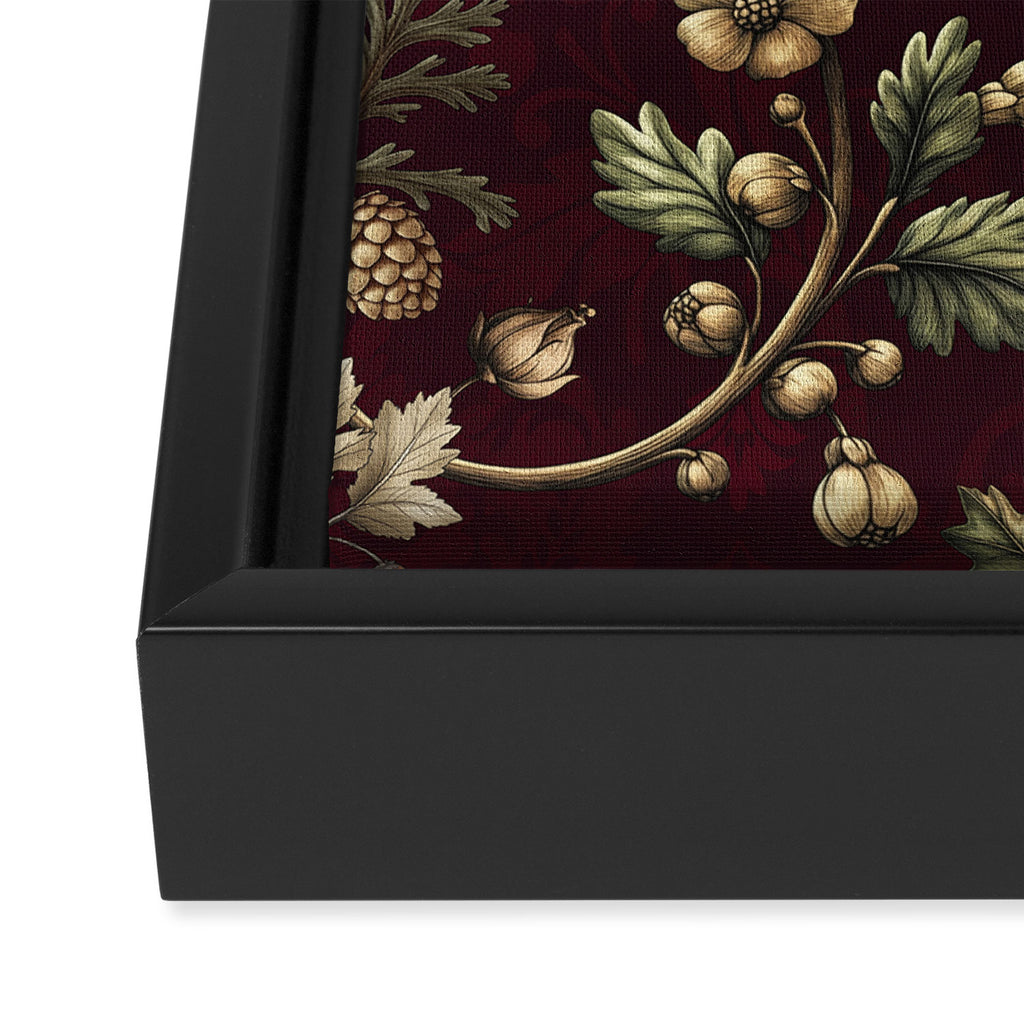 William Morris Woodland Nostalgia Burgundy Red Framed Canvas Print Gallery Image 3