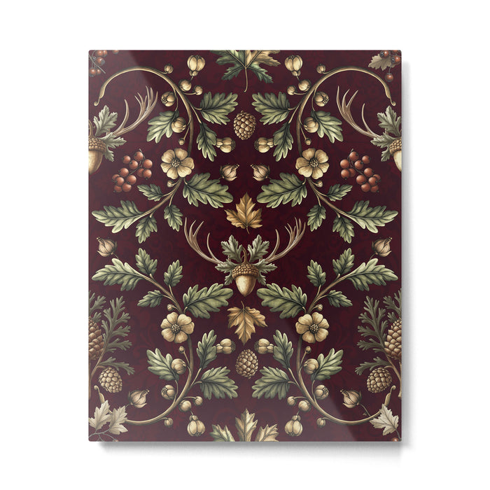 William Morris Woodland Nostalgia Burgundy Red Metal Print Gallery Image 1
