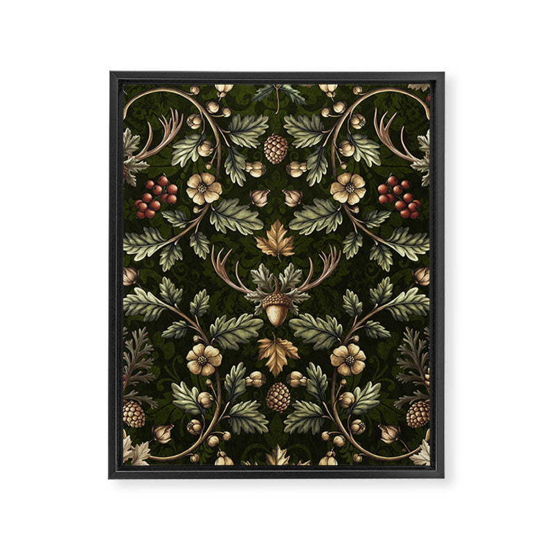 William Morris Woodland Nostalgia Emerald Green Framed Canvas Print Gallery Image 6