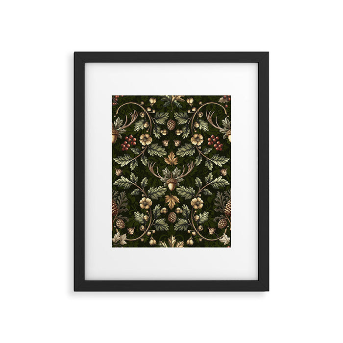 William Morris Woodland Nostalgia Emerald Green Framed Art Print Gallery Image 1