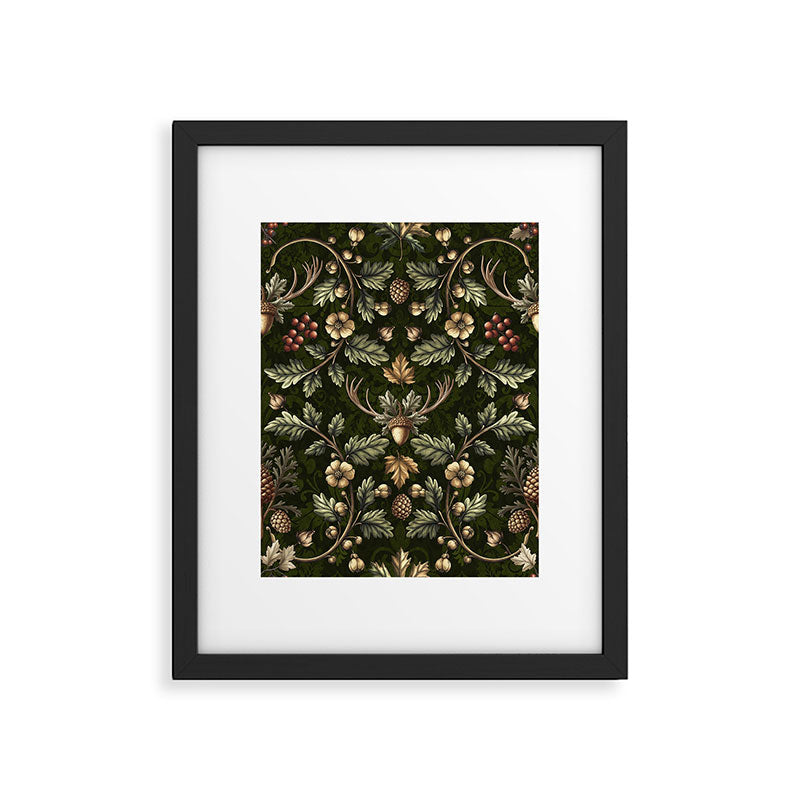 William Morris Woodland Nostalgia Emerald Green Framed Art Print Gallery Image 5