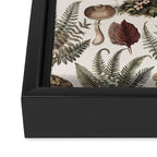 Woodland Vibes Mushroom And Fern Pattern Beige Framed Canvas Print Gallery Image 3