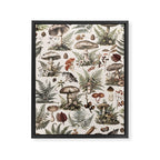 Woodland Vibes Mushroom And Fern Pattern Beige Framed Canvas Print Gallery Image 8