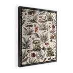 Woodland Vibes Mushroom And Fern Pattern Beige Framed Canvas Print Gallery Image 2
