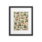 Woodland Vibes Mushroom And Fern Pattern Framed Art Print Gallery Image 6