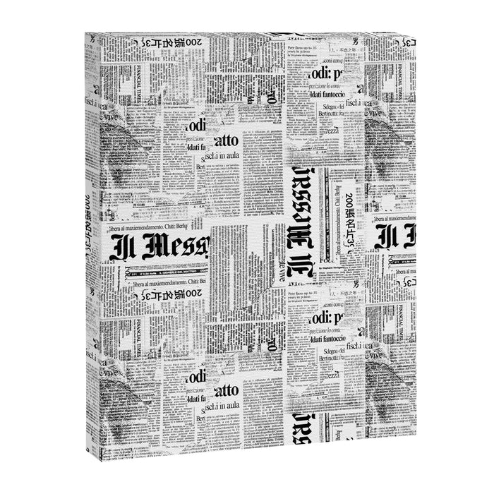 Black And White Collage Of Grunge Newspaper Fragments Canvas Print Gallery Image 1