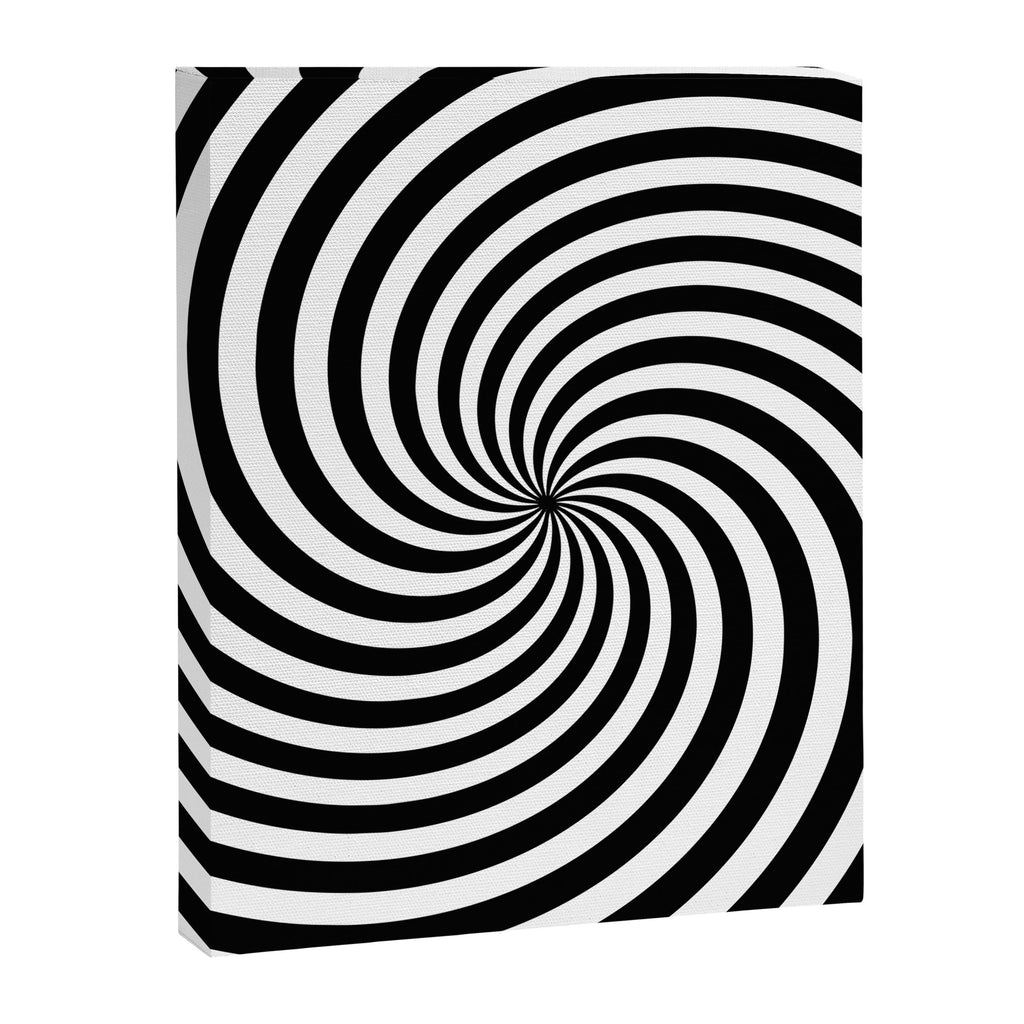 Black And White Op Art Spiral Canvas Print Gallery Image 8