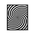 Black And White Op Art Spiral Framed Canvas Print Gallery Image 8