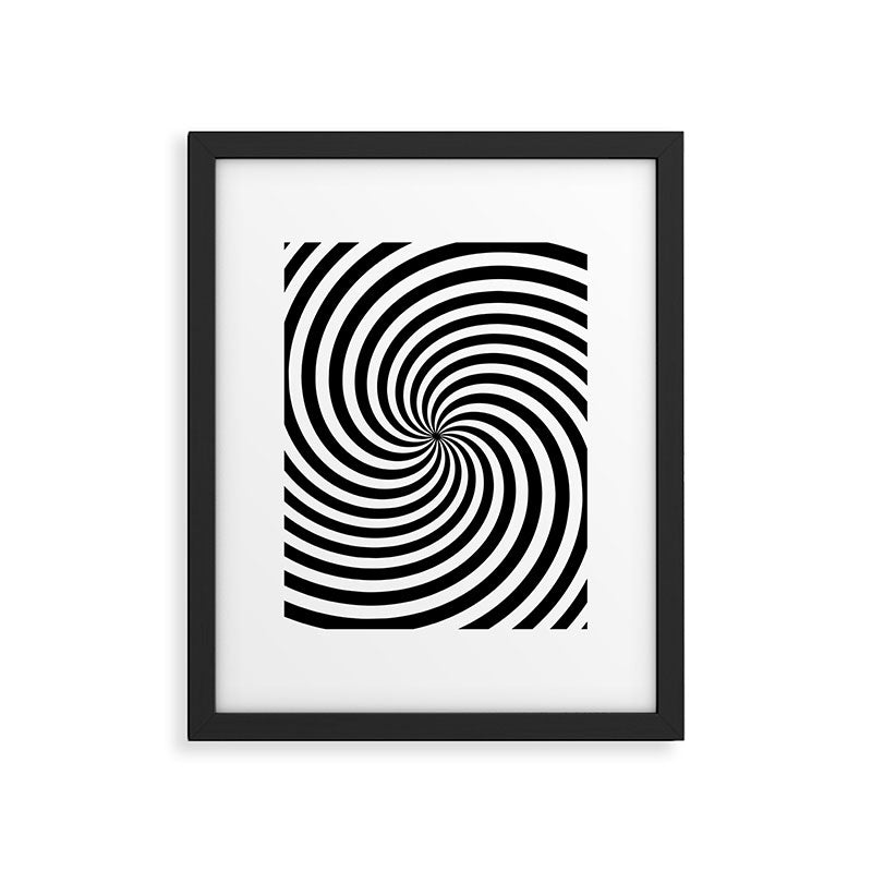 Black And White Op Art Spiral Framed Art Print Gallery Image 6