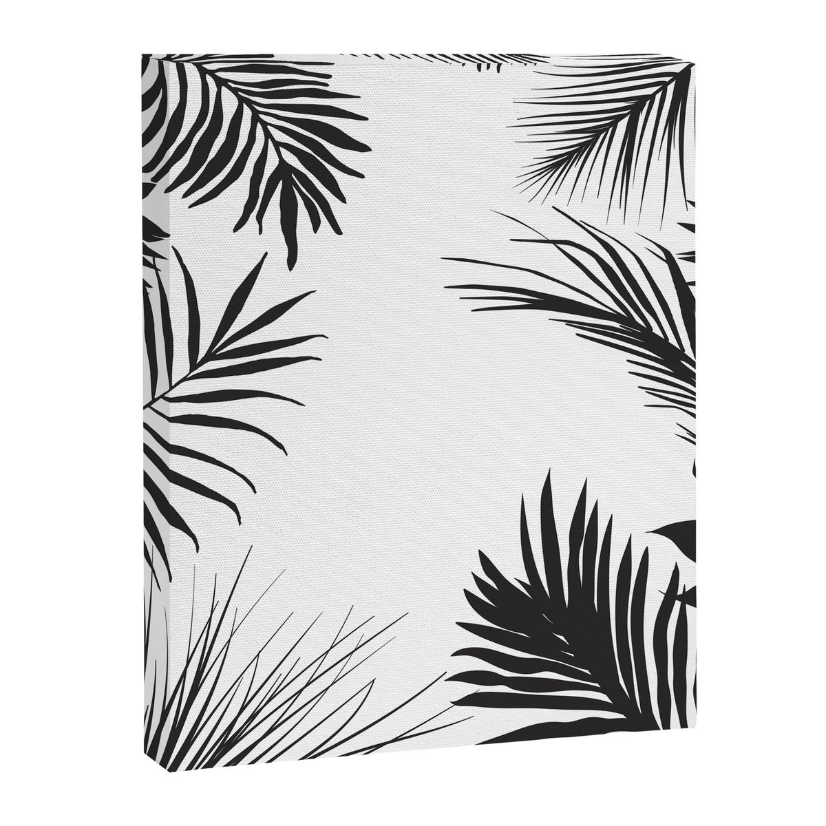 Black And White Palm Leaves Canvas Print Gallery Image 6