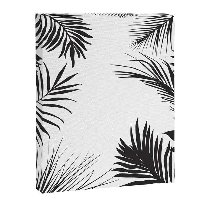 Black And White Palm Leaves Canvas Print Gallery Image 1
