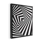 Black And  White Pop Art Optical Illusion Framed Canvas Print Gallery Image 2