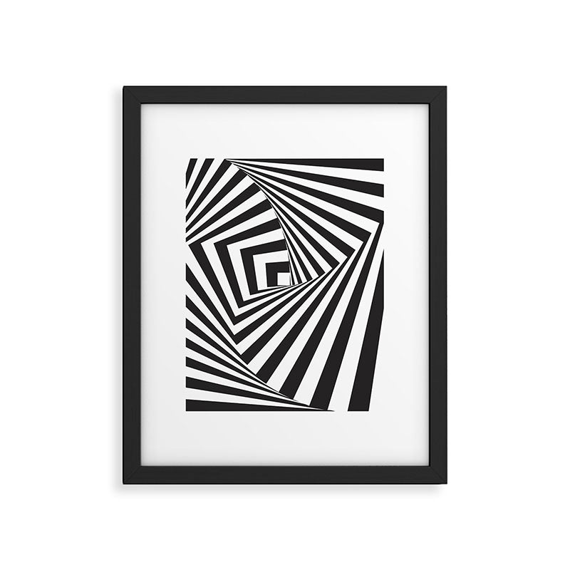 Black And  White Pop Art Optical Illusion Framed Art Print Gallery Image 5