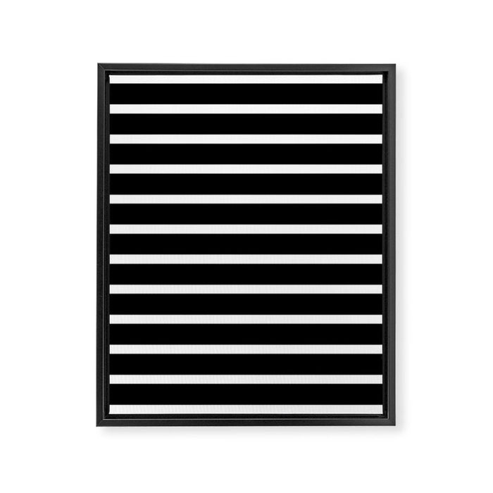 Bold Black And White Simple Stripes Elegant Minimalistic Style Framed Canvas Print Gallery Image 1