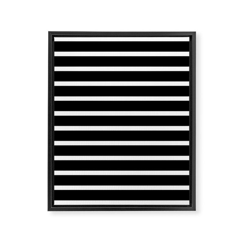 Bold Black And White Simple Stripes Elegant Minimalistic Style Framed Canvas Print Gallery Image 8