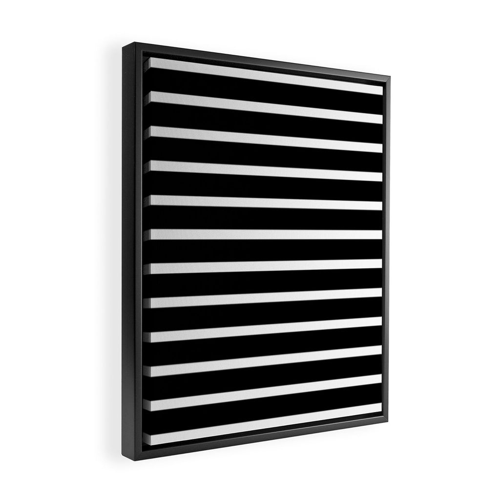 Bold Black And White Simple Stripes Elegant Minimalistic Style Framed Canvas Print Gallery Image 2