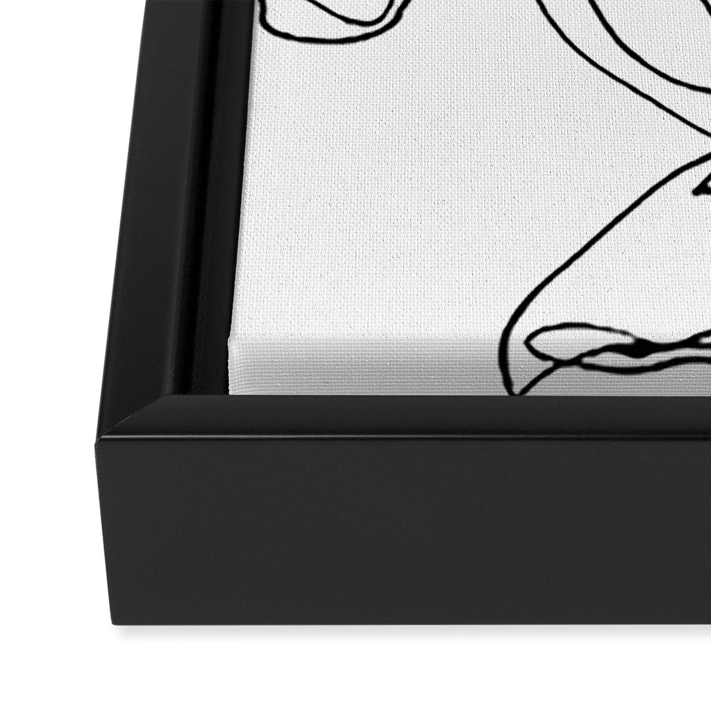Bold Line Art Flowers Framed Canvas Print Gallery Image 3