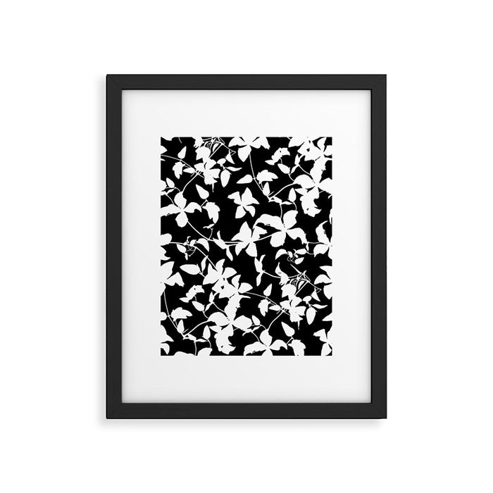 Clematis Contrast  Minimal Floral Silhouettes Framed Art Print Gallery Image 1