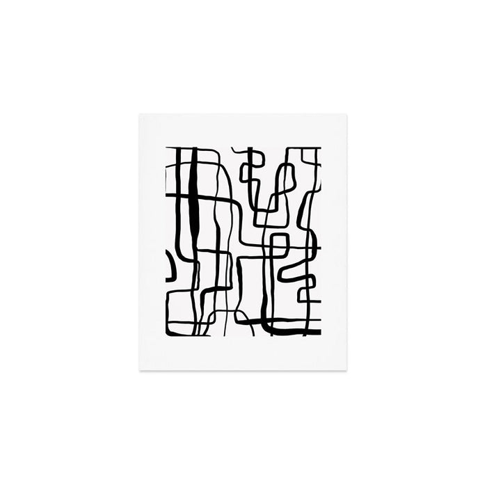 Confusing Lines Black And White Abstract Art Art Print Gallery Image 1