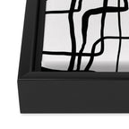 Confusing Lines Black And White Abstract Art Framed Canvas Print Gallery Image 3