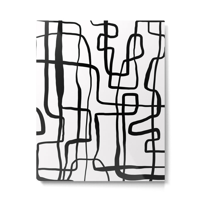 Confusing Lines Black And White Abstract Art Metal Print Gallery Image 1