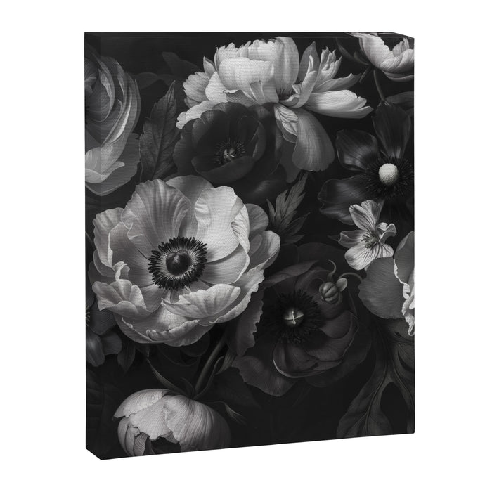 Dark Baroque Blossom Symphony Large Flower Art Canvas Print Gallery Image 1