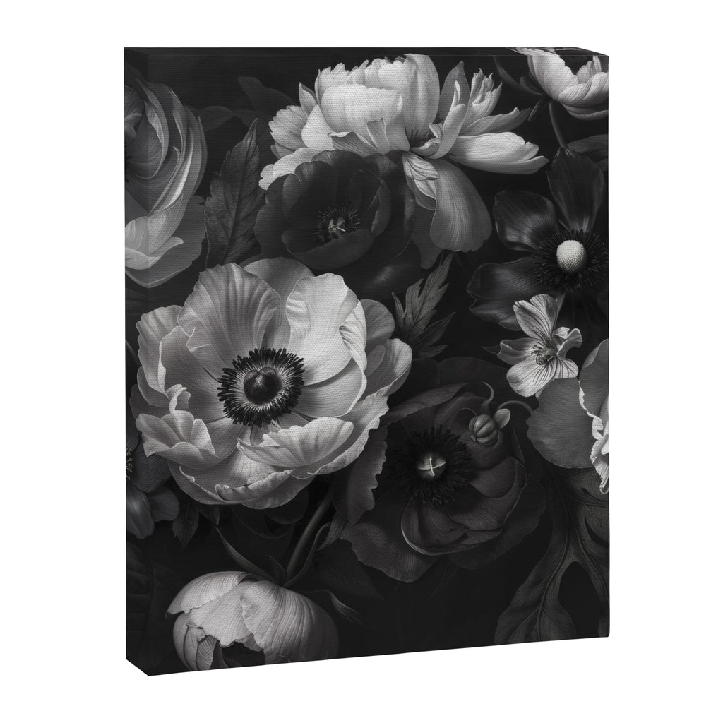 Dark Baroque Blossom Symphony Large Flower Art Canvas Print Gallery Image 6