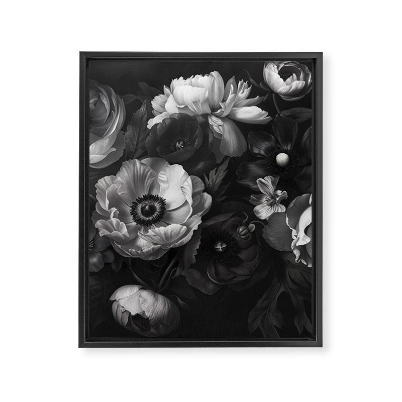 Dark Baroque Blossom Symphony Large Flower Art Framed Canvas Print Gallery Image 6