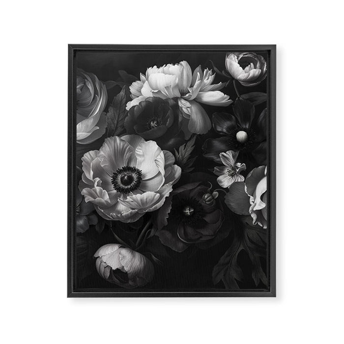 Dark Baroque Blossom Symphony Large Flower Art Framed Canvas Print Gallery Image 1