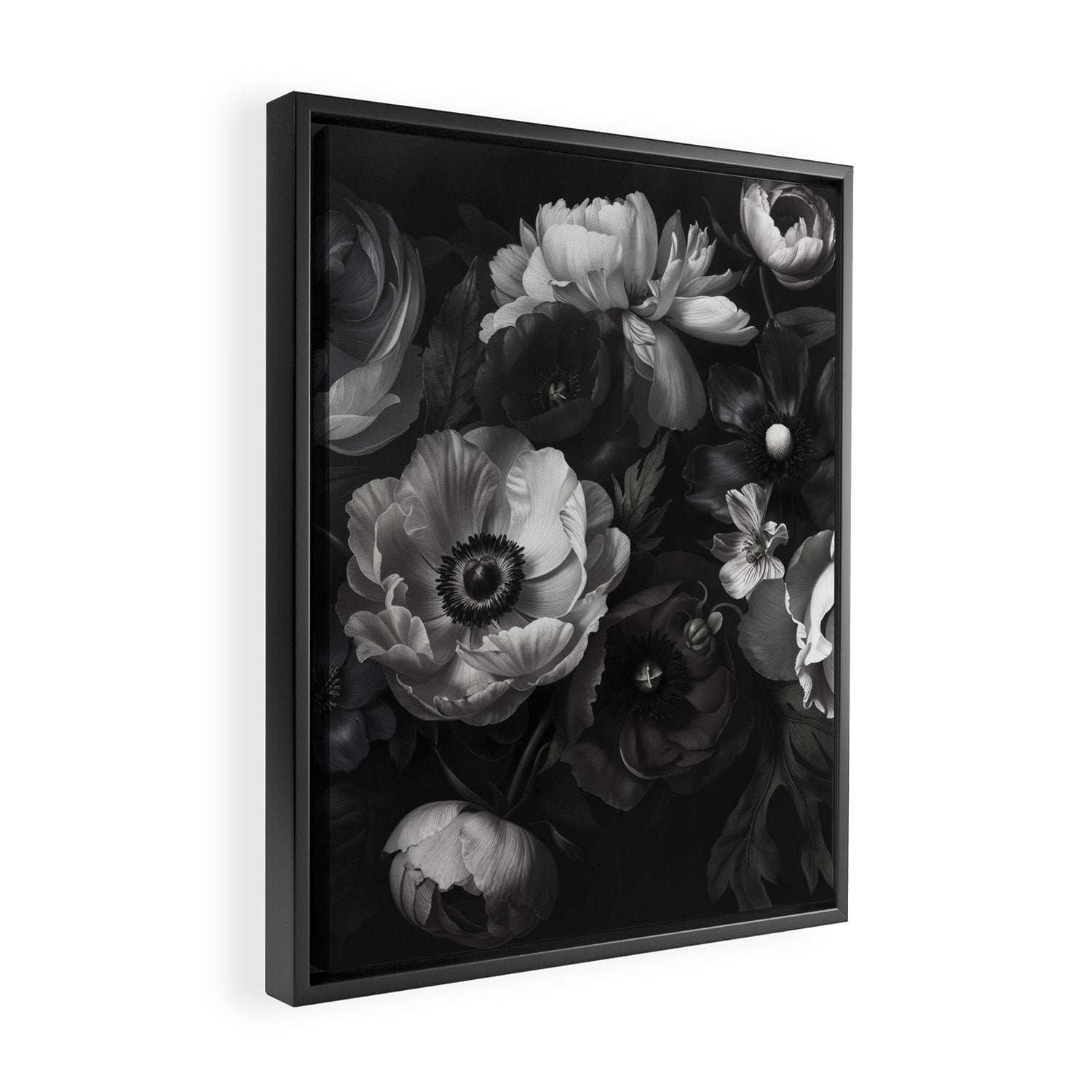 Dark Baroque Blossom Symphony Large Flower Art Framed Canvas Print Gallery Image 2