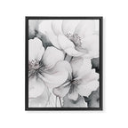 Delicate Monochrome Greyscale Flower Serenity  Framed Canvas Print Gallery Image 6