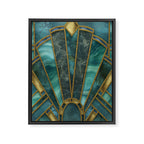 Elegant Stained Glass Art Deco Window With Marble And Gemstone Framed Canvas Print Gallery Image 8