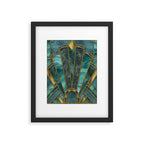 Elegant Stained Glass Art Deco Window With Marble And Gemstone Framed Art Print Gallery Image 6