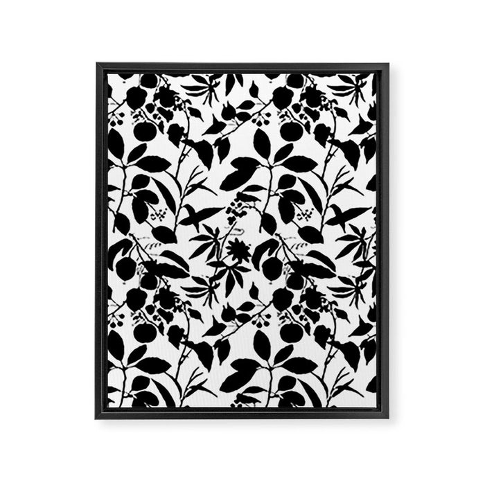 Exotic Passionflower Bold Botanical Silhouettes Framed Canvas Print Gallery Image 1