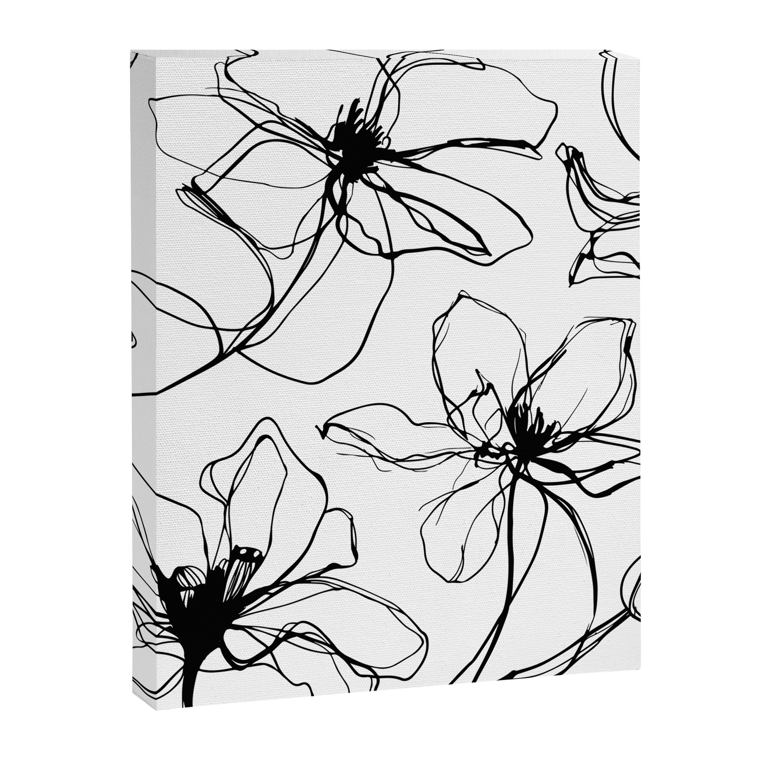 Floral Expression Bold Drawing Canvas Print Gallery Image 6
