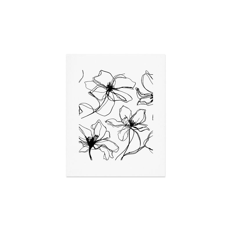 Floral Expression Bold Drawing Art Print Gallery Image 1