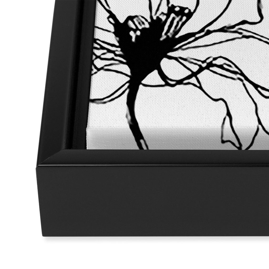 Floral Expression Bold Drawing Framed Canvas Print Gallery Image 3
