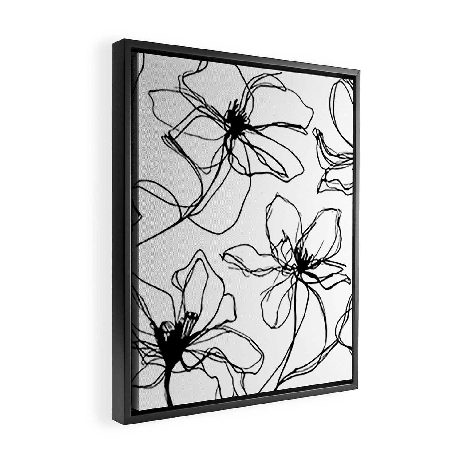 Floral Expression Bold Drawing Framed Canvas Print Gallery Image 2
