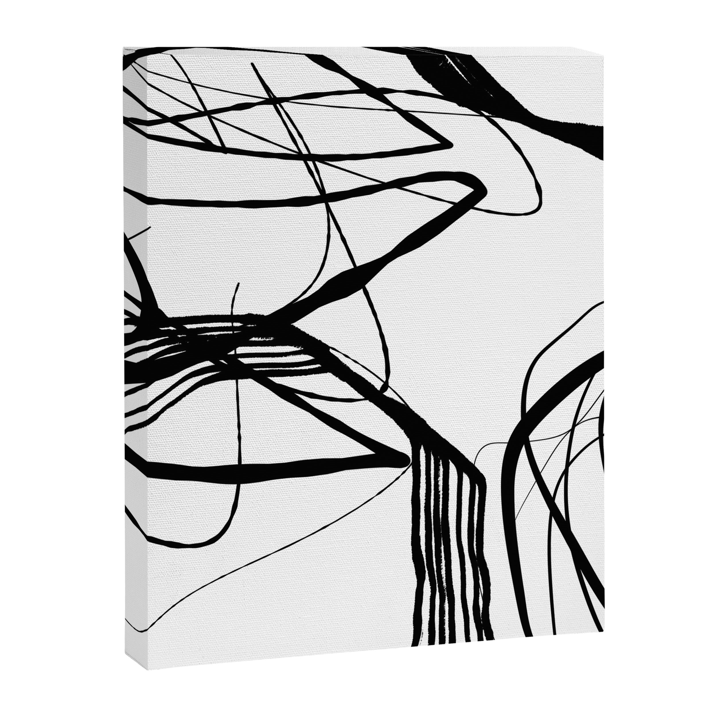 Flowing Ink Dynamics Black And White Canvas Print Gallery Image 6