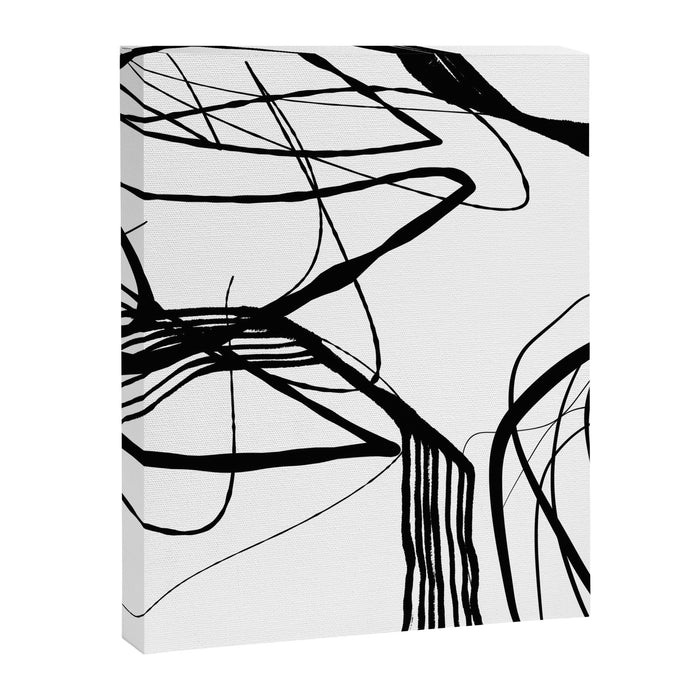 Flowing Ink Dynamics Black And White Canvas Print Gallery Image 1