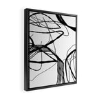 Flowing Ink Dynamics Black And White Framed Canvas Print Gallery Image 2