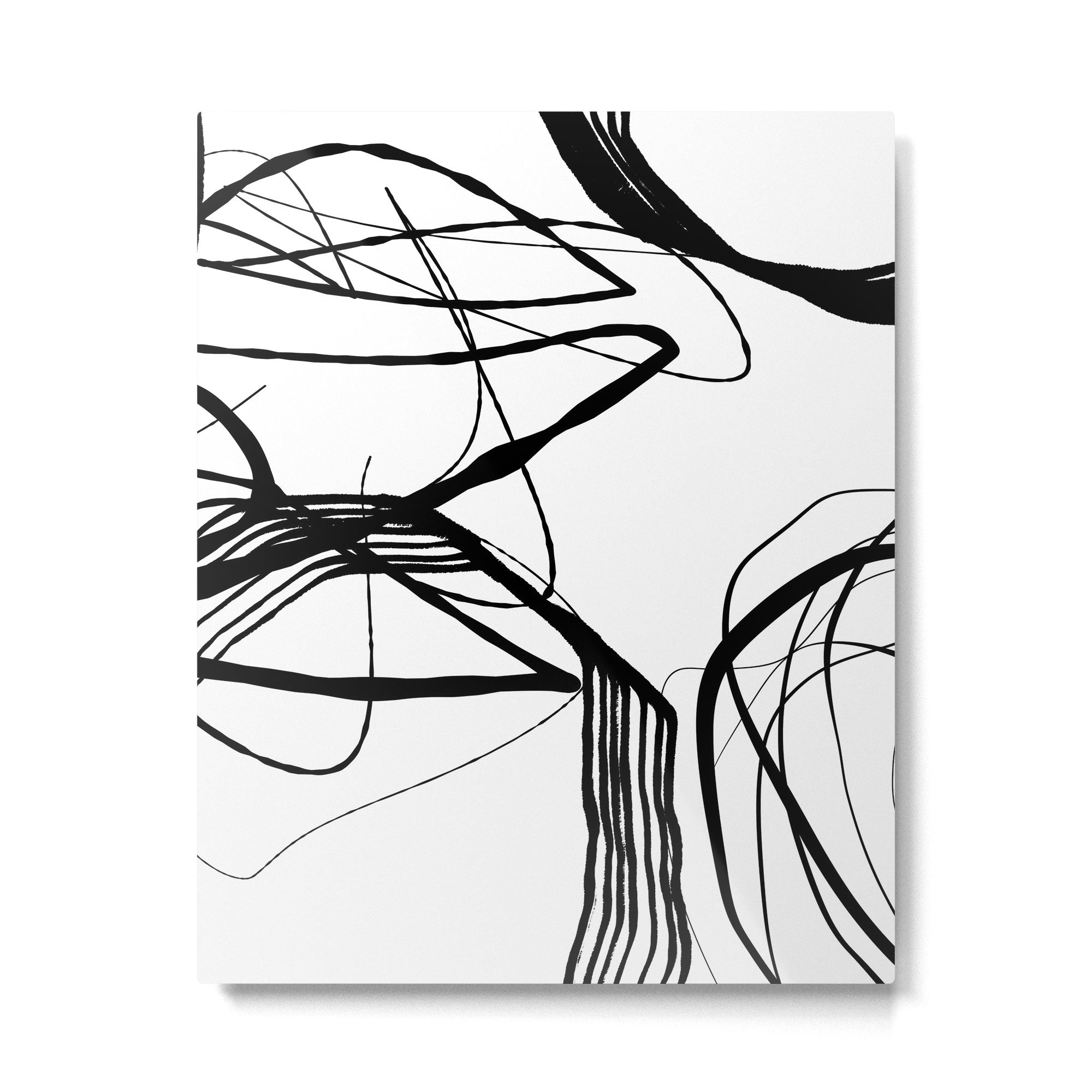 Flowing Ink Dynamics Black And White Metal Print Gallery Image 4
