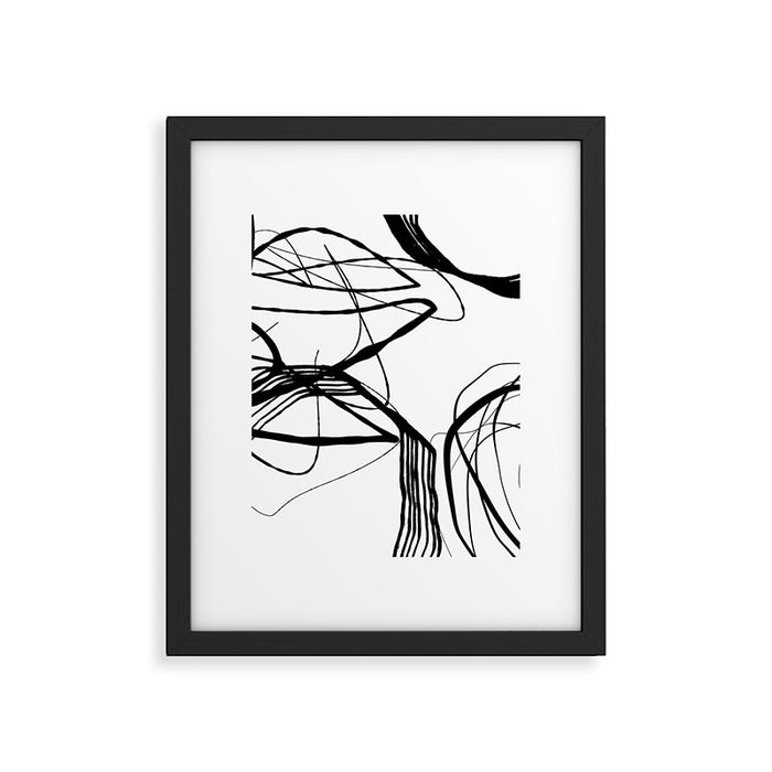 Flowing Ink Dynamics Black And White Framed Art Print Gallery Image 1